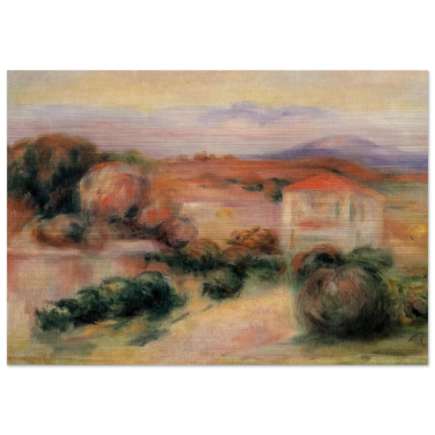 White Houses - Pierre-Auguste Renoir Brushed Aluminum Print - 70x100 cm / 28x40 inches | Pierre-Auguste Renoir Aluminum Print | Pierre-Auguste Renoir Prints