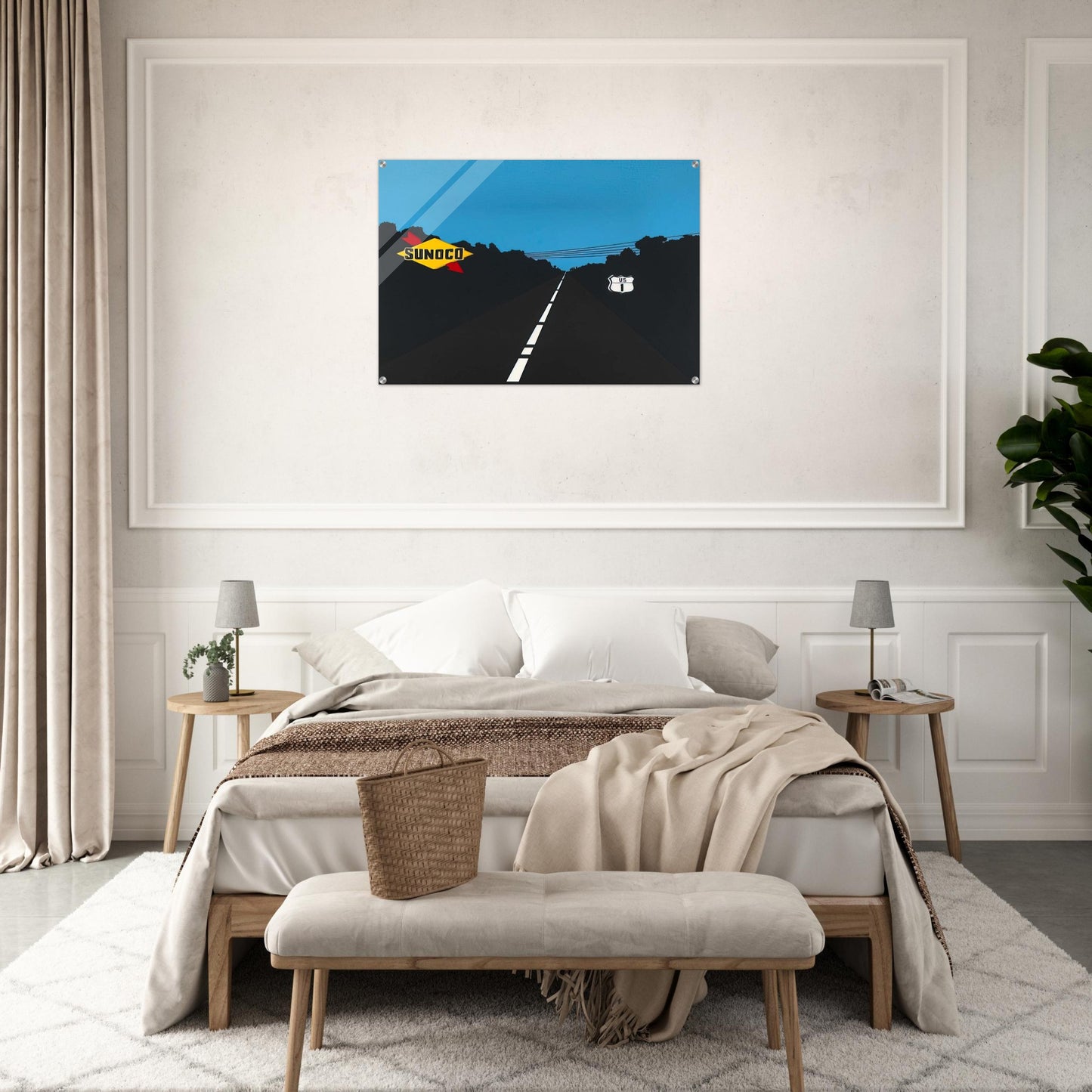 US Highway 1 - Pop Art - Allan D Arcangelo Acrylic Print - 70x100 cm / 28x40″ inches | Allan D Arcangelo Wall Art | Allan D Arcangelo Prints