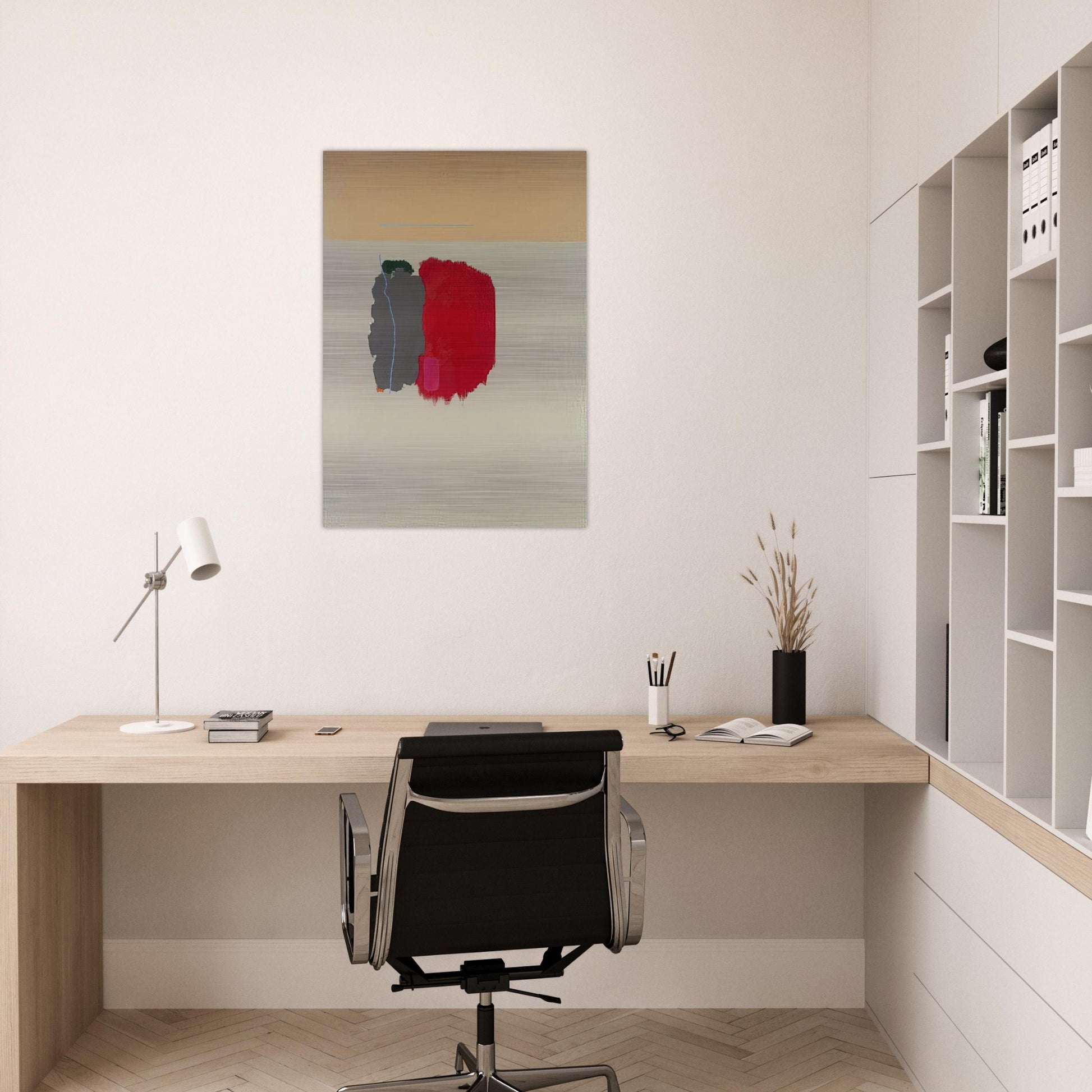 Red Spot - 1954 - John Ferren Brushed Aluminum Print - 70x100 cm / 28x40 inches | John Ferren Aluminum Print | John Ferren Prints