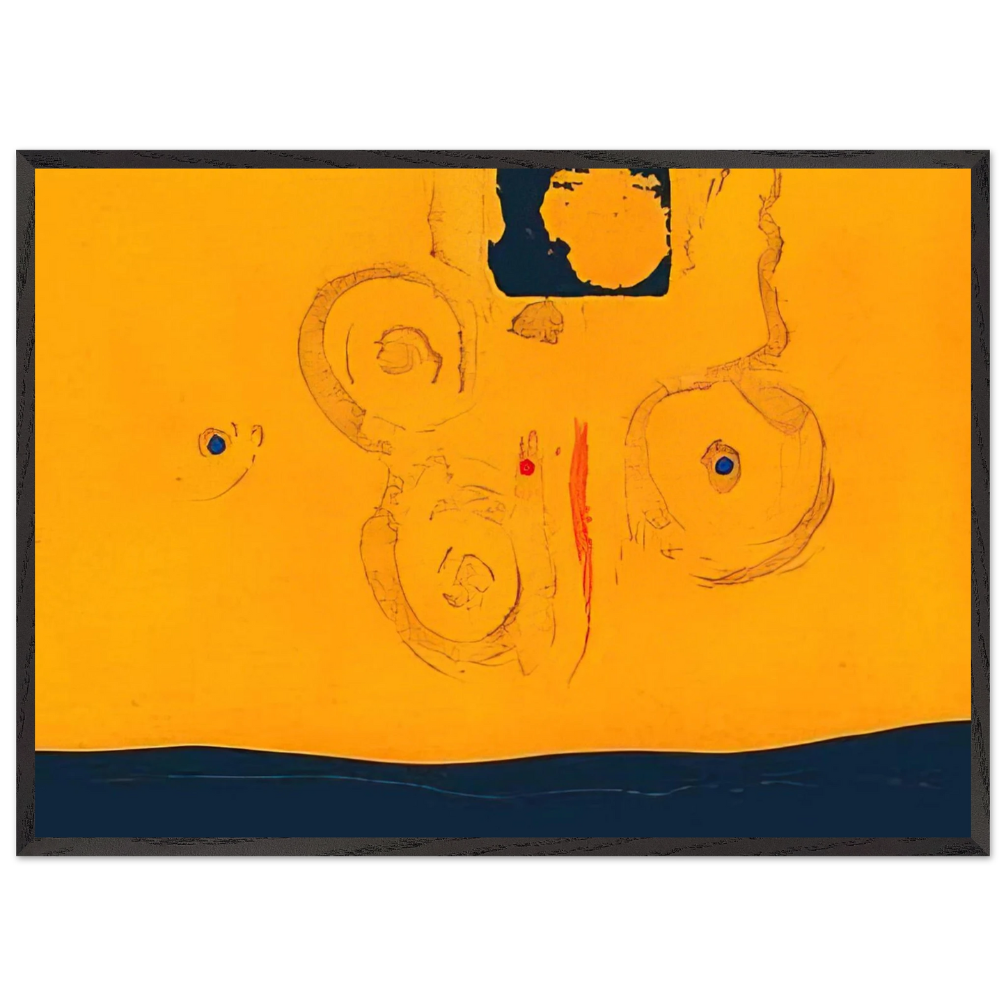 Helen Frankenthaler - Plaza Real - 1988 Wall art - 20x25 cm / 8x10 inches - Premium Wooden Framed Poster With Fine Art Paper-canvas - Wood frame