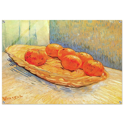 Still Life with Basket and Six Oranges - Vincent van Gogh Acrylic Print - 70x100 cm / 28x40″ inches