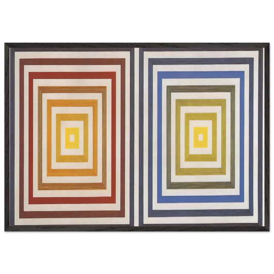 From Yellow to Violet - 1956 - Francois Morellet 70x100 cm / 28x40 inches Framed Art Print – Black Wooden Frame