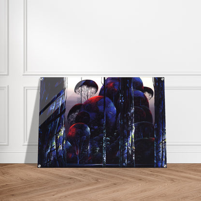 Trees Draped in Autumn - Eyvind Earle Acrylic Print - 70x100 cm / 28x40″ inches