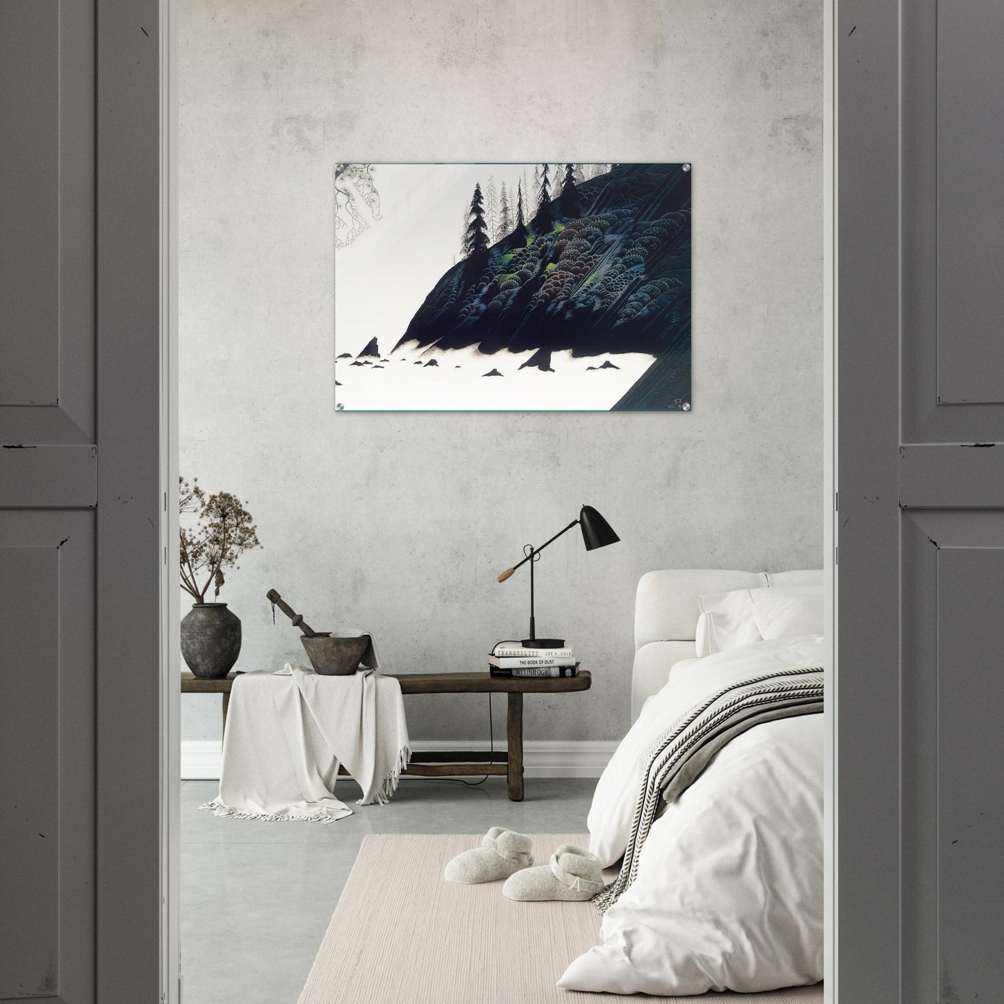 Spruce Redwoods and Pine - Eyvind Earle Acrylic Print - 70x100 cm / 28x40″ inches | Eyvind Earle Wall Art | Eyvind Earle Prints