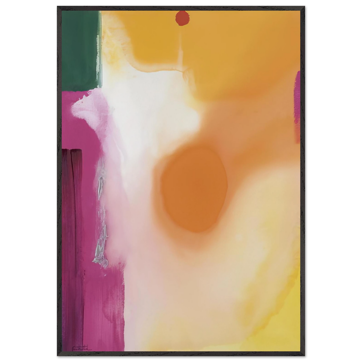 Helen Frankenthaler - Bullseye - 1989 Wall art - 50x70 cm / 20x28 inches - Premium Wooden Framed Poster With Fine Art Paper-canvas - White frame