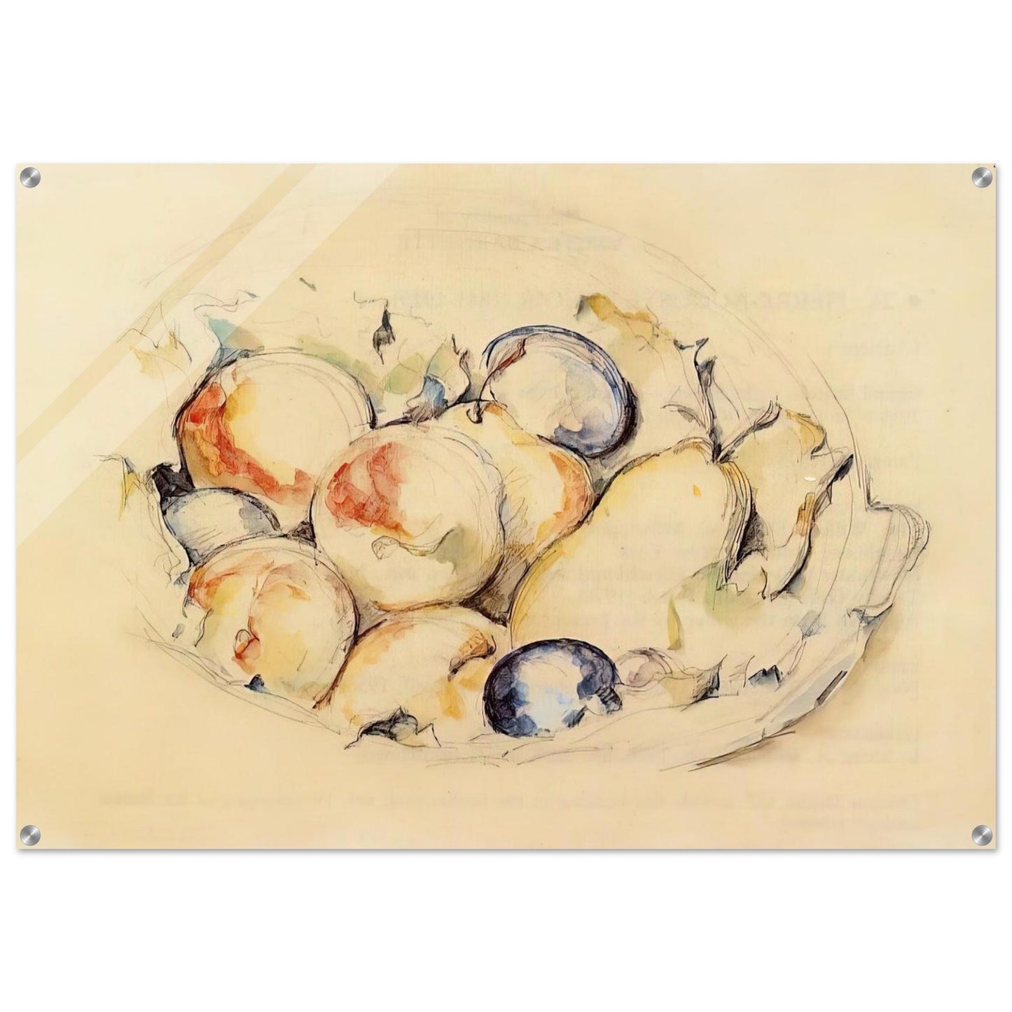 Fruits - Paul Cézanne Acrylic Print - 70x100 cm / 28x40″ inches | Paul Cézanne Wall Art | Paul Cézanne Prints