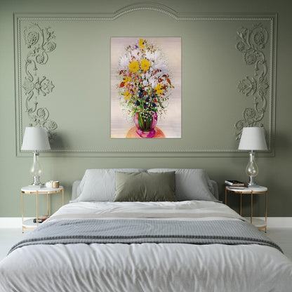 BOUQUET OF FLOWERS - Moise Kisling Brushed Aluminum Print - 70x100 cm / 28x40 inches | Moise Kisling Aluminum Print | Moise Kisling Prints
