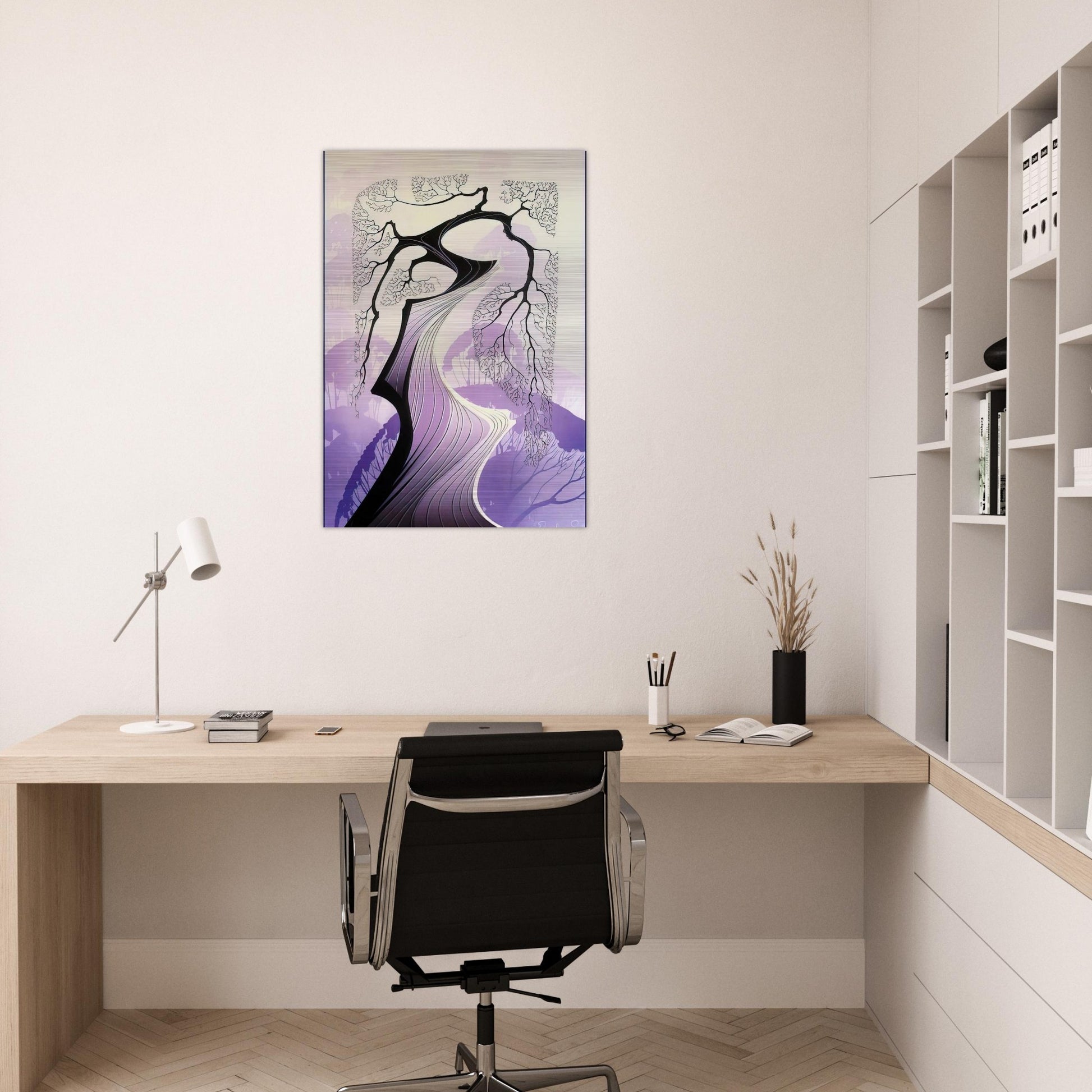 Carmel Cypress - Eyvind Earle Brushed Aluminum Print - 70x100 cm / 28x40 inches | Eyvind Earle Aluminum Print | Eyvind Earle Prints