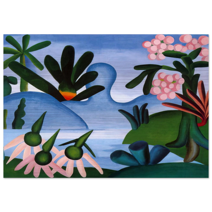 The Lake - Tarsila do Amaral Brushed Aluminum Print - 70x100 cm / 28x40 inches | Tarsila do Amaral Aluminum Print | Tarsila do Amaral Prints