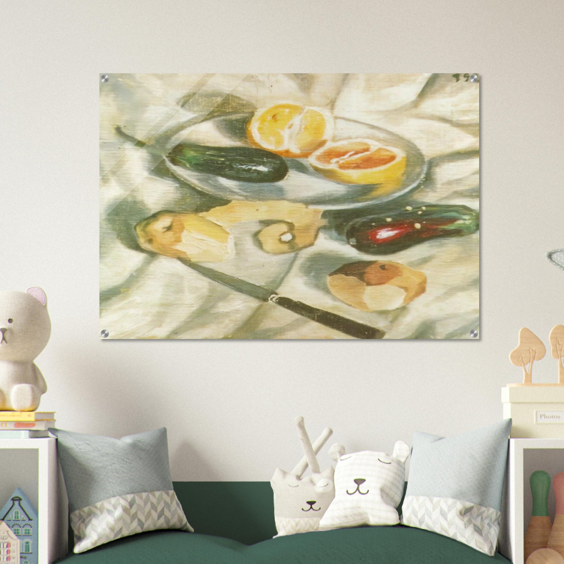STILL LIFE WITH AUBERGINES - Salvador Dali Acrylic Print - 70x100 cm / 28x40″ inches