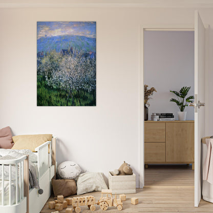 Plums Blossom - claude monet Brushed Aluminum Print - 70x100 cm / 28x40 inches | claude monet Aluminum Print | claude monet Prints