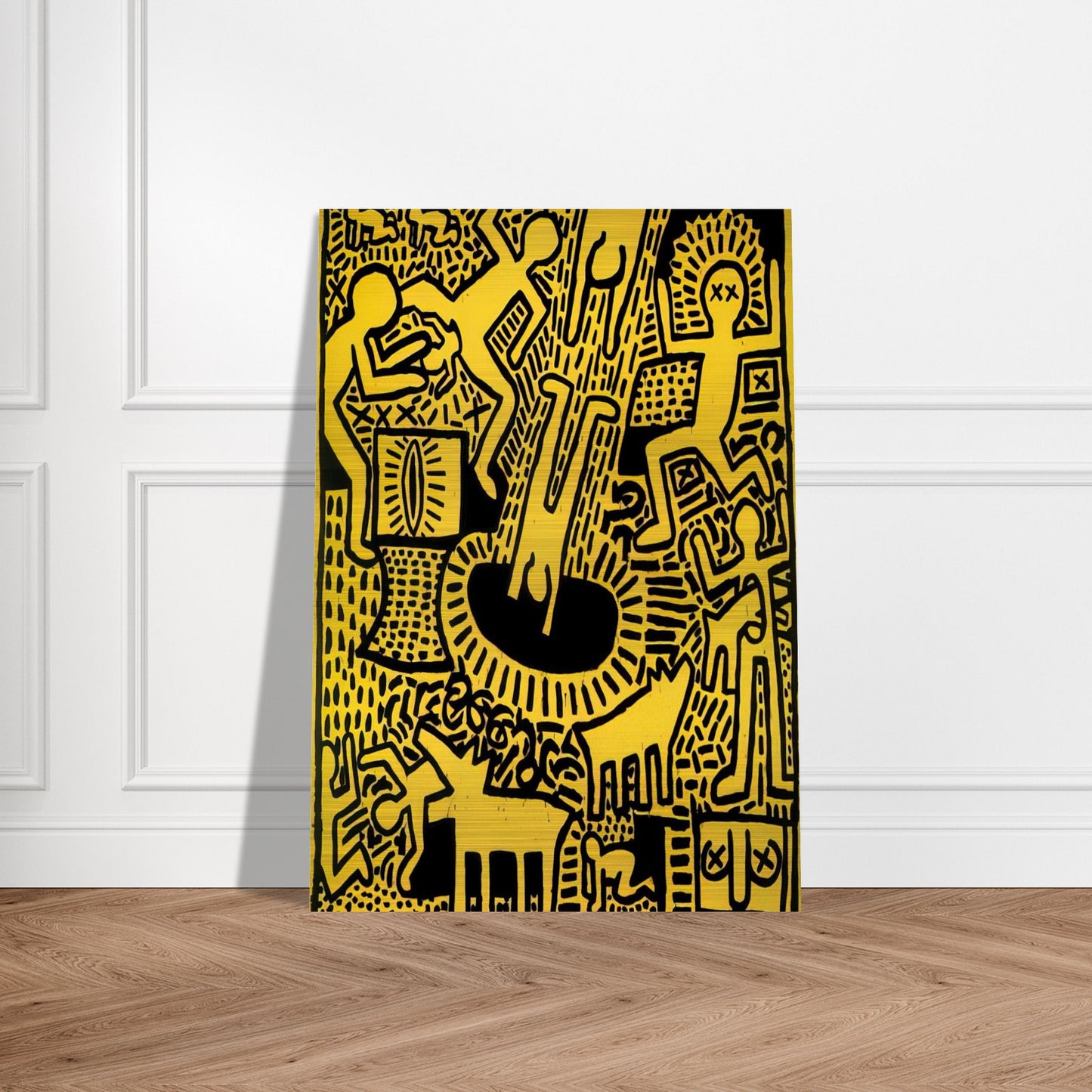 UNTITLED 1981 - Keith Haring Brushed Aluminum Print - 70x100 cm / 28x40 inches | Keith Haring Aluminum Print | Keith Haring Prints | Keith Haring Art For Sale