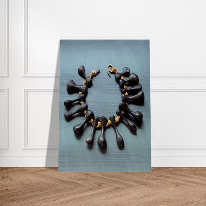 BONES NECKLACE 1940 - Alexander Calder Brushed Aluminum Print - 70x100 cm / 28x40 inches | Alexander Calder Aluminum Print | Alexander Calder Prints