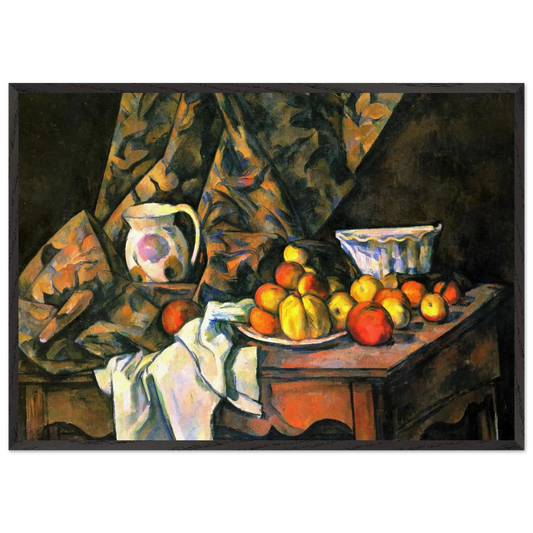 Still Life with Flower Holder - Paul Cezanne 70x100 cm / 28x40 inches Framed Art Print – Black Wooden Frame