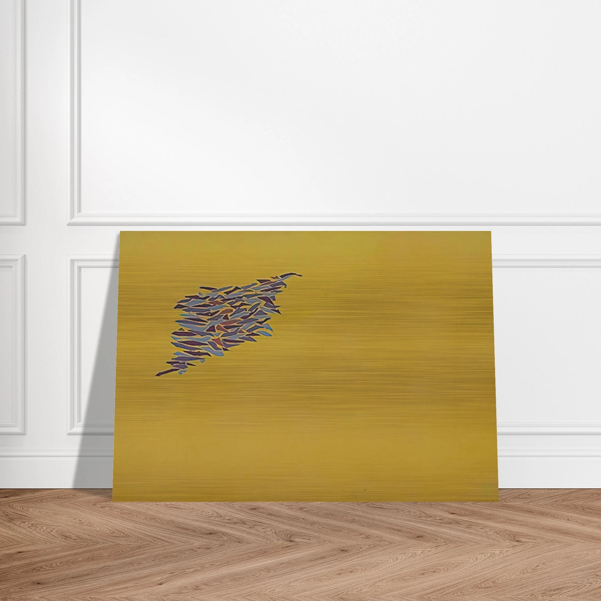Colors on Yellow Gold - 1973 - Robert Goodnough Brushed Aluminum Print - 70x100 cm / 28x40 inches | Robert Goodnough Aluminum Print | Robert Goodnough Prints