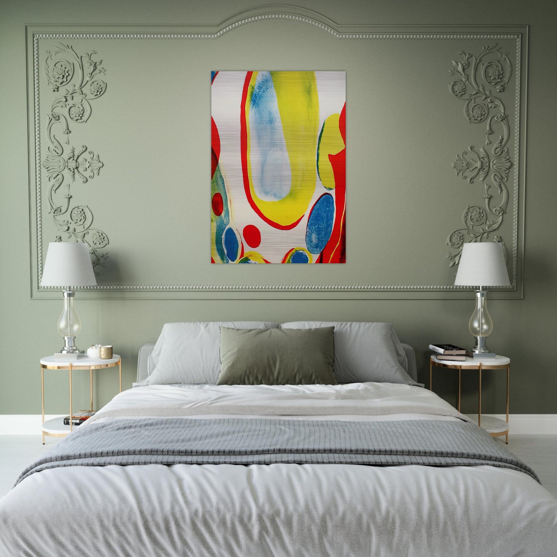 Red, Yellow and Blue - Alice Baber Brushed Aluminum Print - 70x100 cm / 28x40 inches | Alice Baber Aluminum Print | Alice Baber Prints
