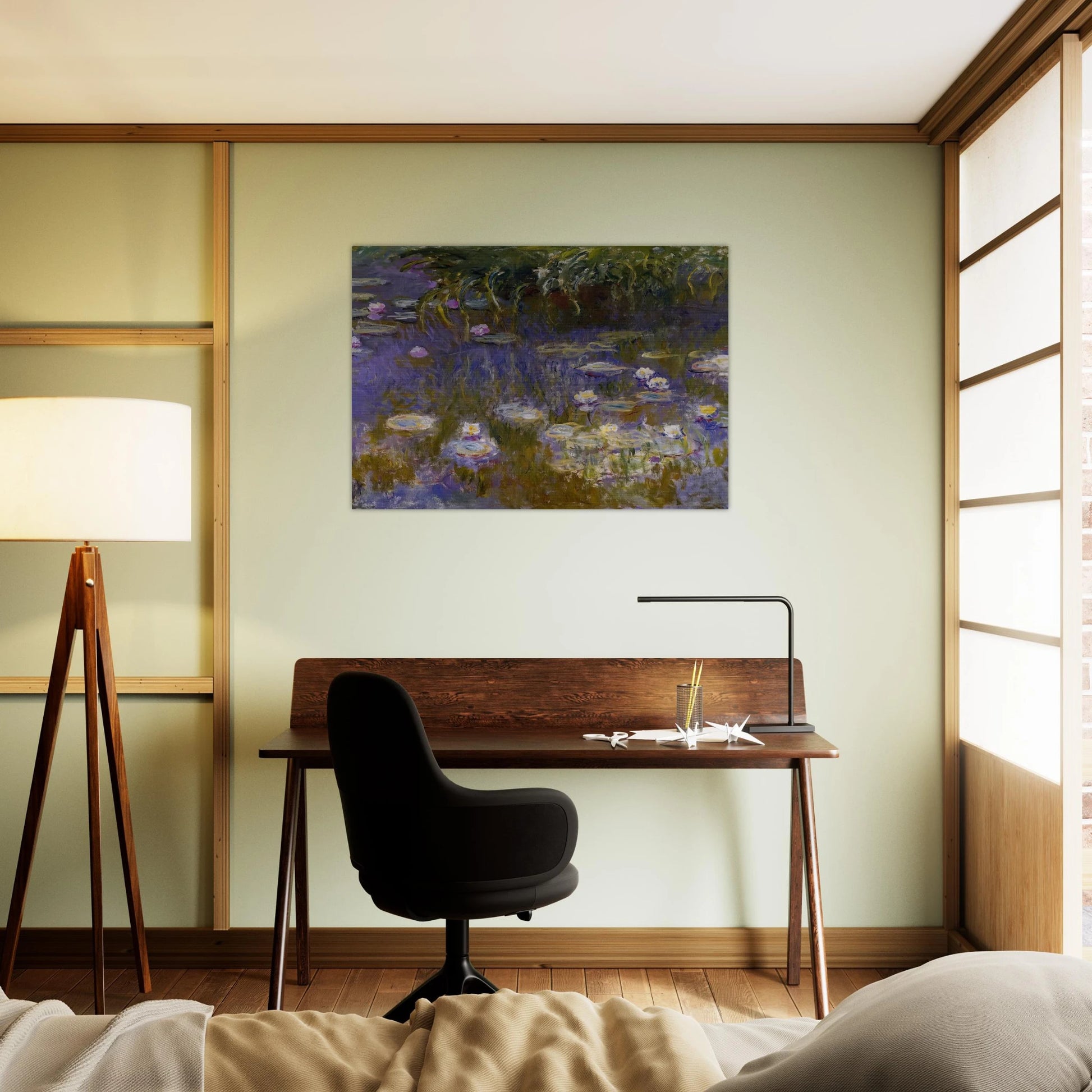 Water Lilies, Yellow and Lilac - claude monet Brushed Aluminum Print - 70x100 cm / 28x40 inches | claude monet Aluminum Print | claude monet Prints