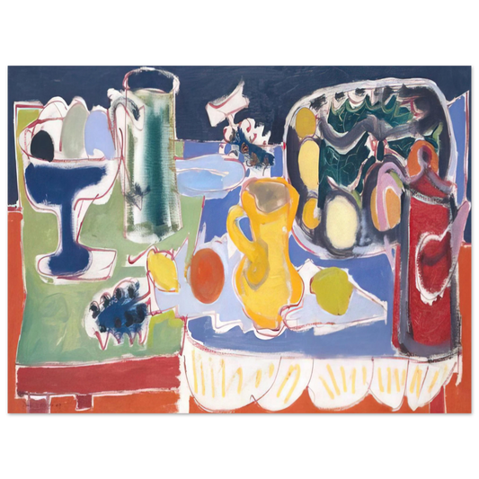 Patrick Heron - The Long Table with Fruit - 1949  75x100 cm / 30x40inches Fine Art Poster