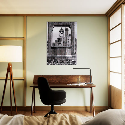 EMBLEMATA WELL - MC Escher Brushed Aluminum Print - 70x100 cm / 28x40 inches | MC Escher Aluminum Print | MC Escher Prints