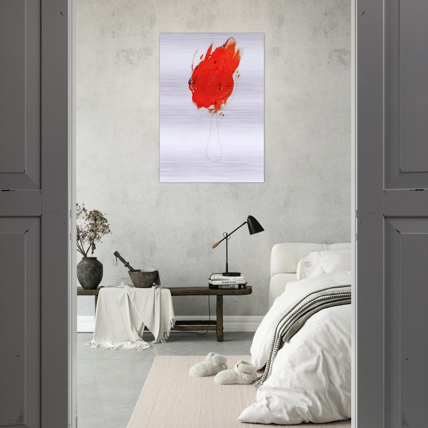UNTITLED FLAME AND MIRROR 1967 - Antoni Tapies Brushed Aluminum Print - 70x100 cm / 28x40 inches | Antoni Tapies Aluminum Print | Antoni Tapies Prints