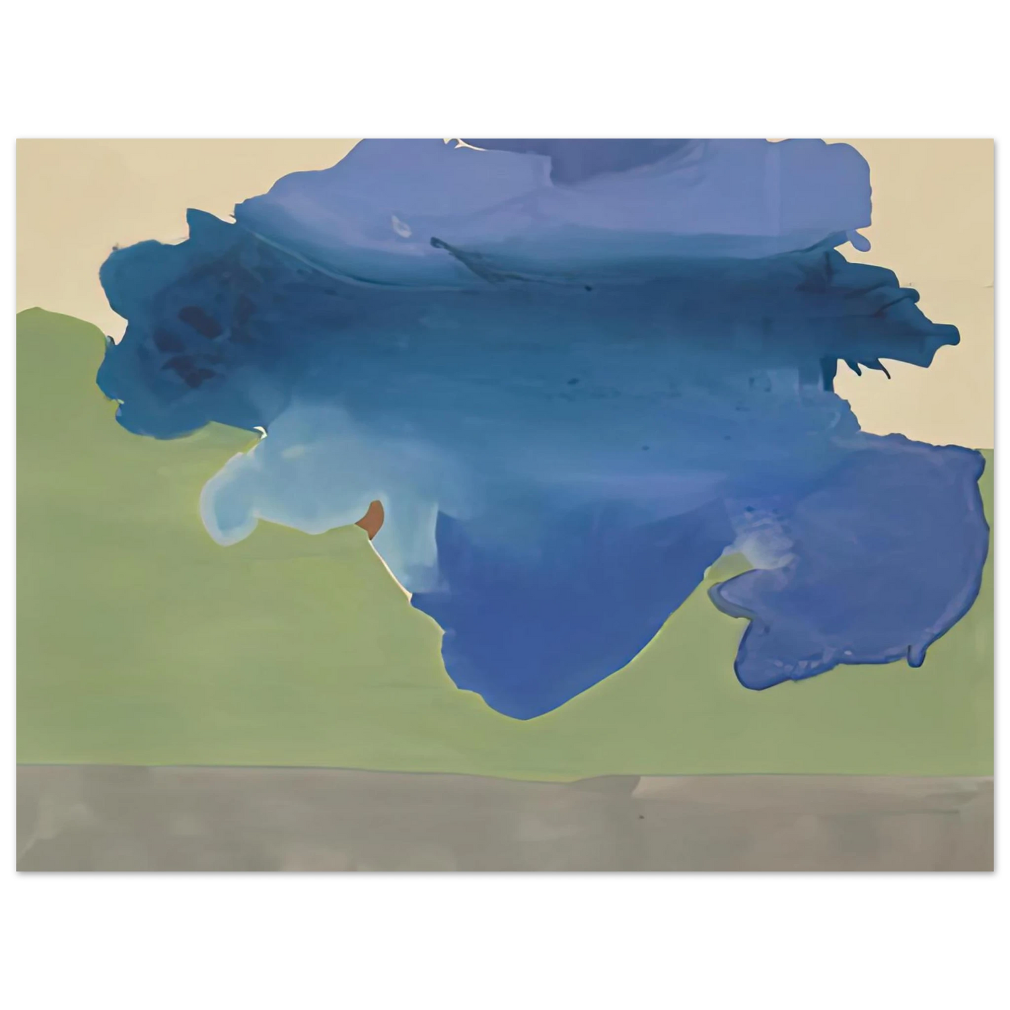 Helen Frankenthaler - The Bay, 1963- Wall Art - 60x80 cm / 24x32 inches - Premium Wooden Framed Poster With Fine Art Paper-canvas - White frame