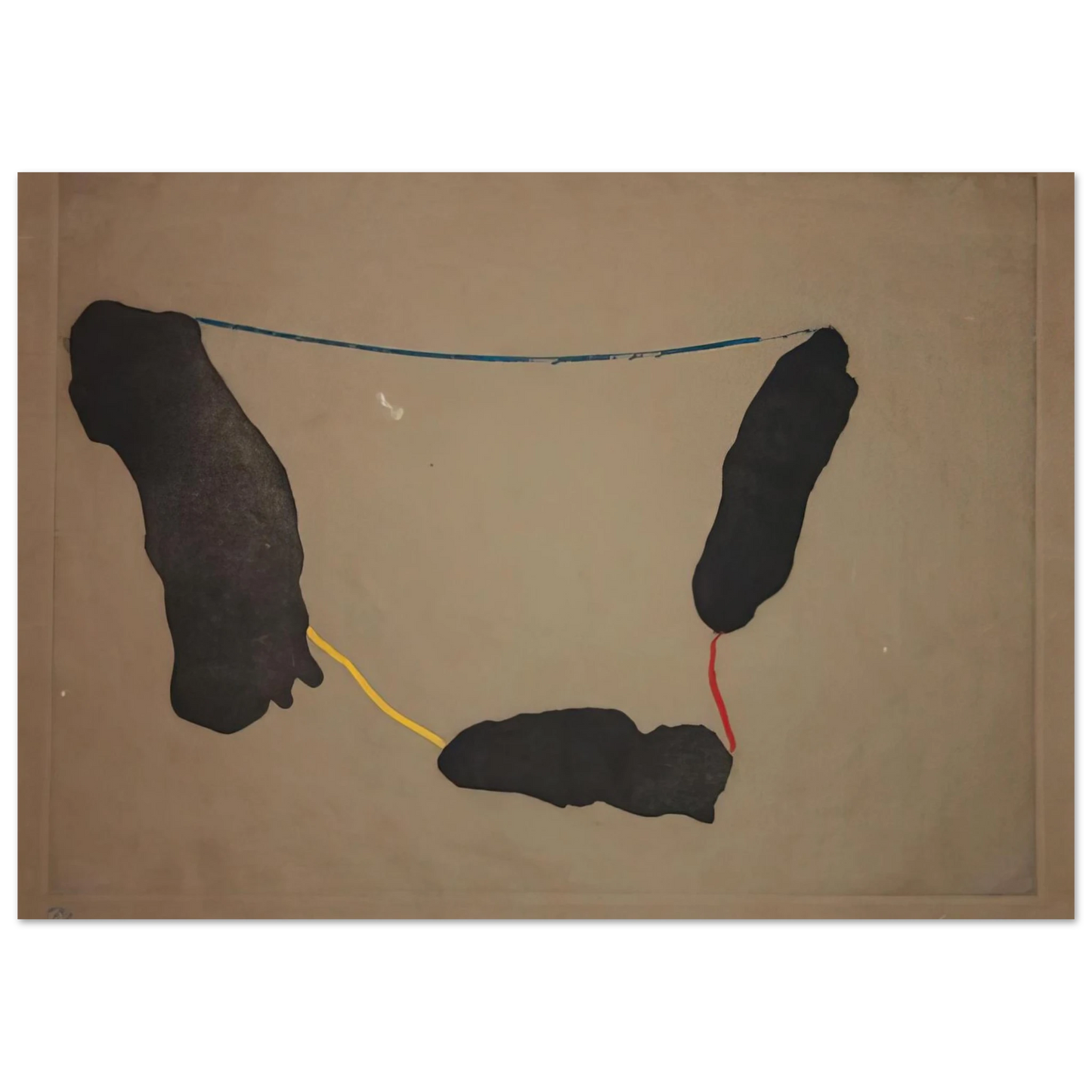 Helen Frankenthaler - Connected By Joy - 1973 Wall art - 28x43  cm / XL (11x17 inches) - Premium Wooden Framed Poster With Fine Art Paper-canvas - White frame