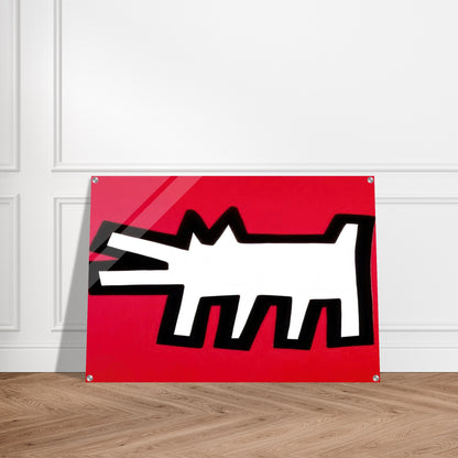 BARKING DOG 1990 - Keith Haring Acrylic Print - 70x100 cm / 28x40″ inches | Keith Haring Art For Sale