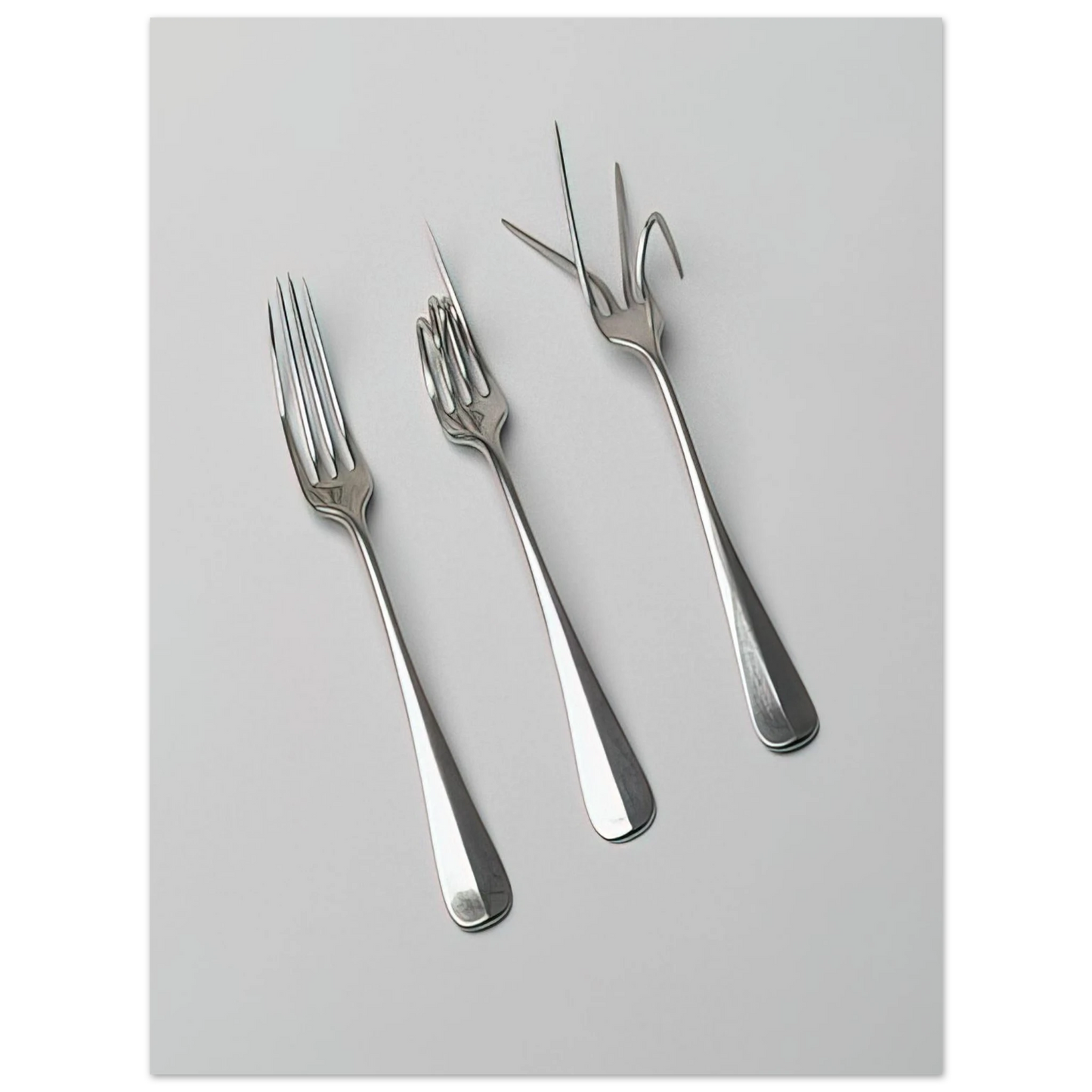 Bruno Munari - Fork Design - 1958  75x100 cm / 30x40inches Fine Art Poster