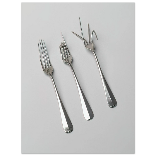 Bruno Munari - Fork Design - 1958  75x100 cm / 30x40inches Fine Art Poster
