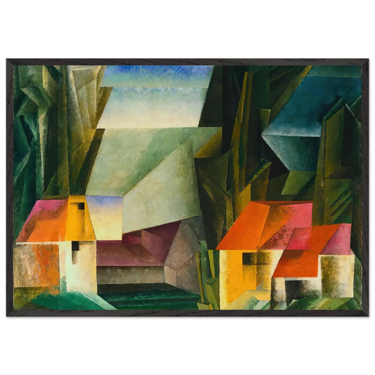 HOPFGARTEN 1920 - Lyonel Feininger 70x100 cm / 28x40 inches Framed Art Print – Black Wooden Frame
