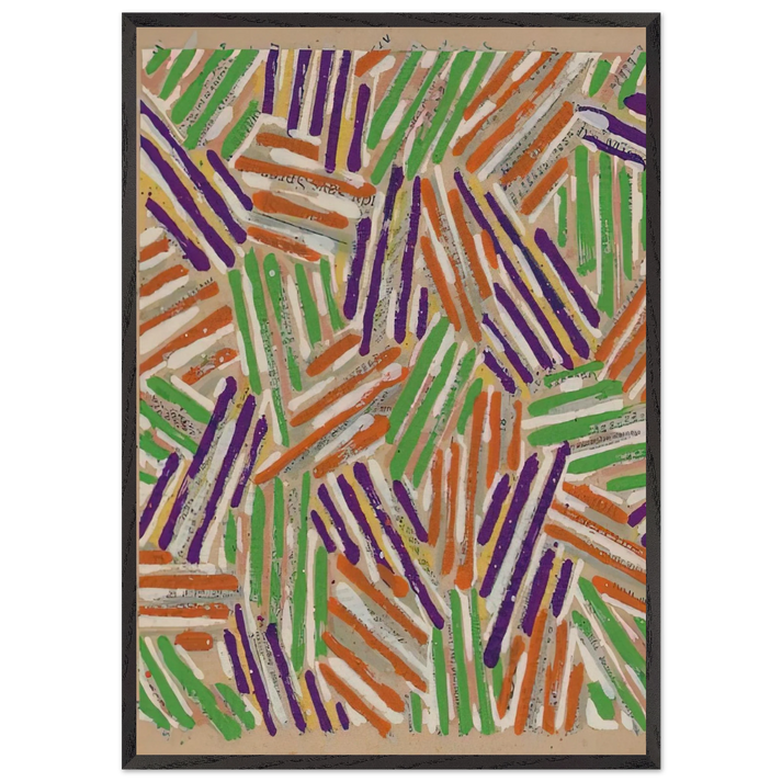 UNTITLED ULAE S13 - Jasper Johns 70x100 cm / 28x40 inches Framed Art Print – Black Wooden Frame