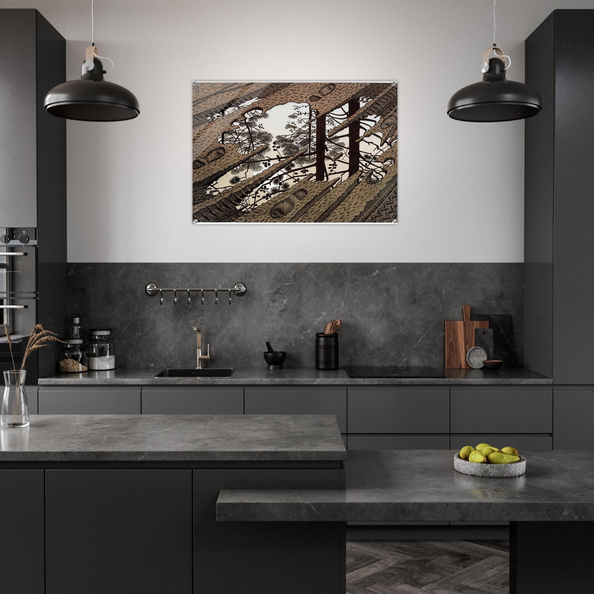 PUDDLE - MC Escher Acrylic Print - 70x100 cm / 28x40″ inches | Maurits Cornelis Escher Prints