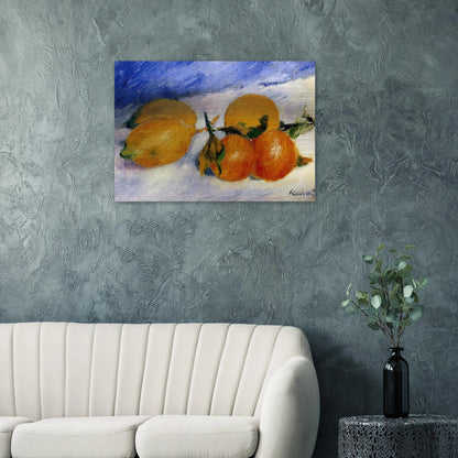 Still Life with Lemons and Oranges - Pierre-Auguste Renoir Brushed Aluminum Print - 70x100 cm / 28x40 inches | Pierre-Auguste Renoir Aluminum Print | Pierre-Auguste Renoir Prints