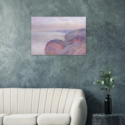 Cliff near Dieppe, Overcast Skies - claude monet Brushed Aluminum Print - 70x100 cm / 28x40 inches | claude monet Aluminum Print | claude monet Prints