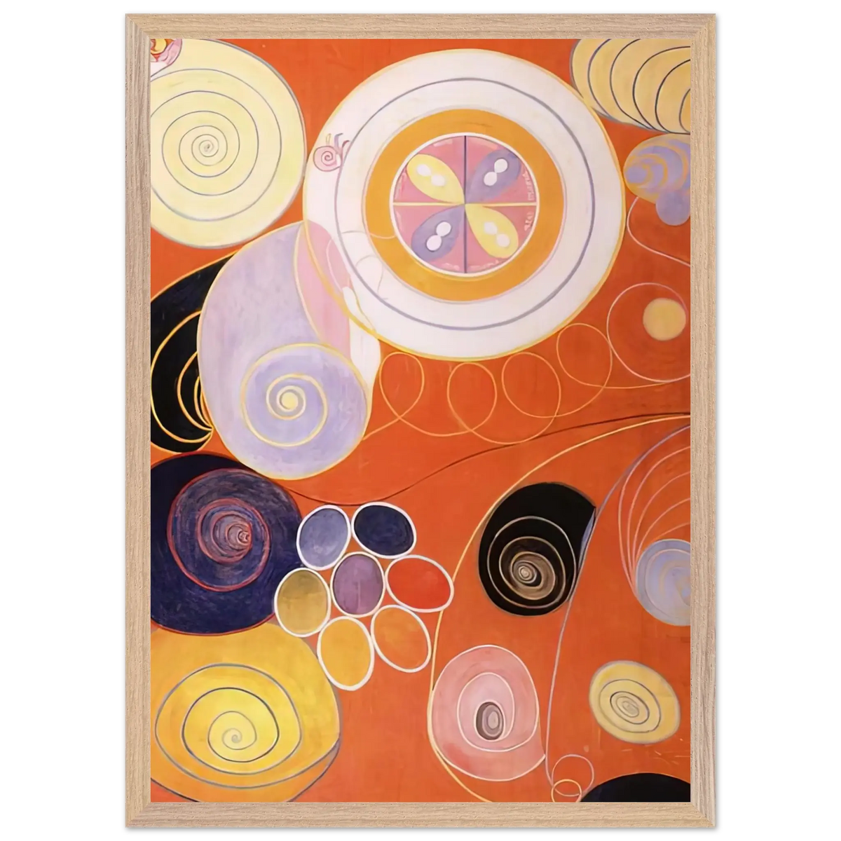 Hilma af Klint - THEY TENS MAINSTAY IV 1907 Wall art - A2 (42 x 59.4  cm) - Premium Wooden Framed Poster With Fine Art Paper - White frame