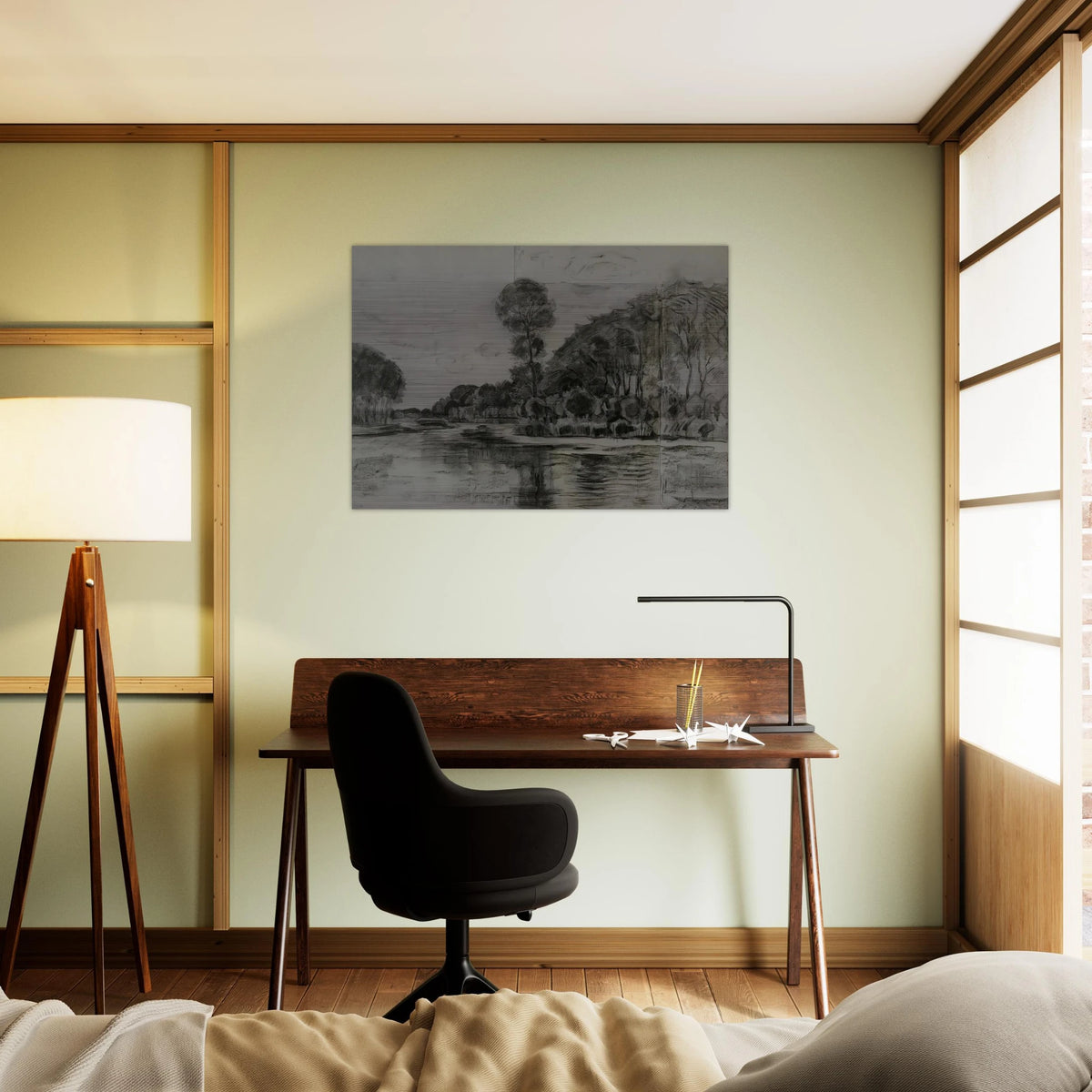 Lonely tree at the Gein - Piet Mondrian Brushed Aluminum Print - 70x100 cm / 28x40 inches | Piet Mondrian Aluminum Print | Piet Mondrian Prints