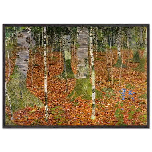 FARMHOUSE WITH BIRCH TREES 1903 - Gustav Klimt 70x100 cm / 28x40 inches Framed Art Print – Black Wooden Frame