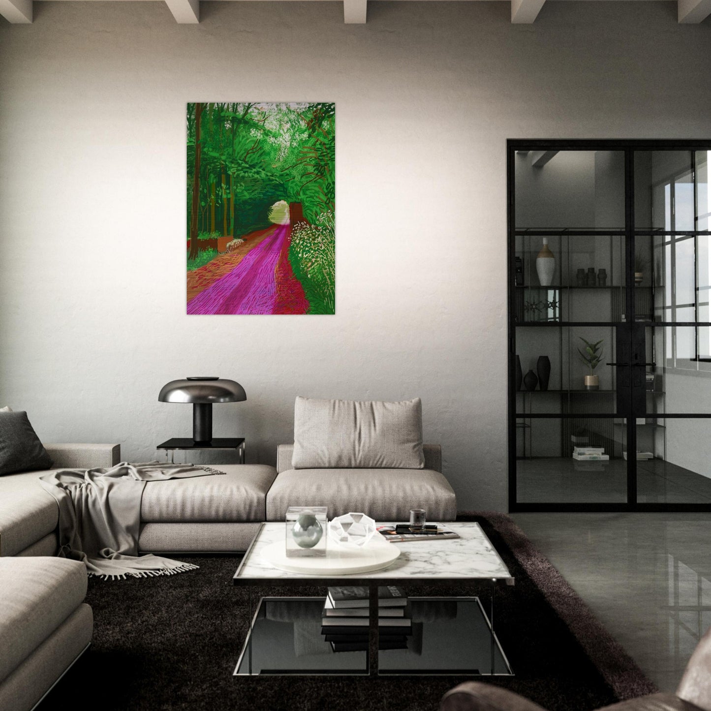 David Hockney - David Hockney Brushed Aluminum Print - 70x100 cm / 28x40 inches | David Hockney Aluminum Print | David Hockney Prints