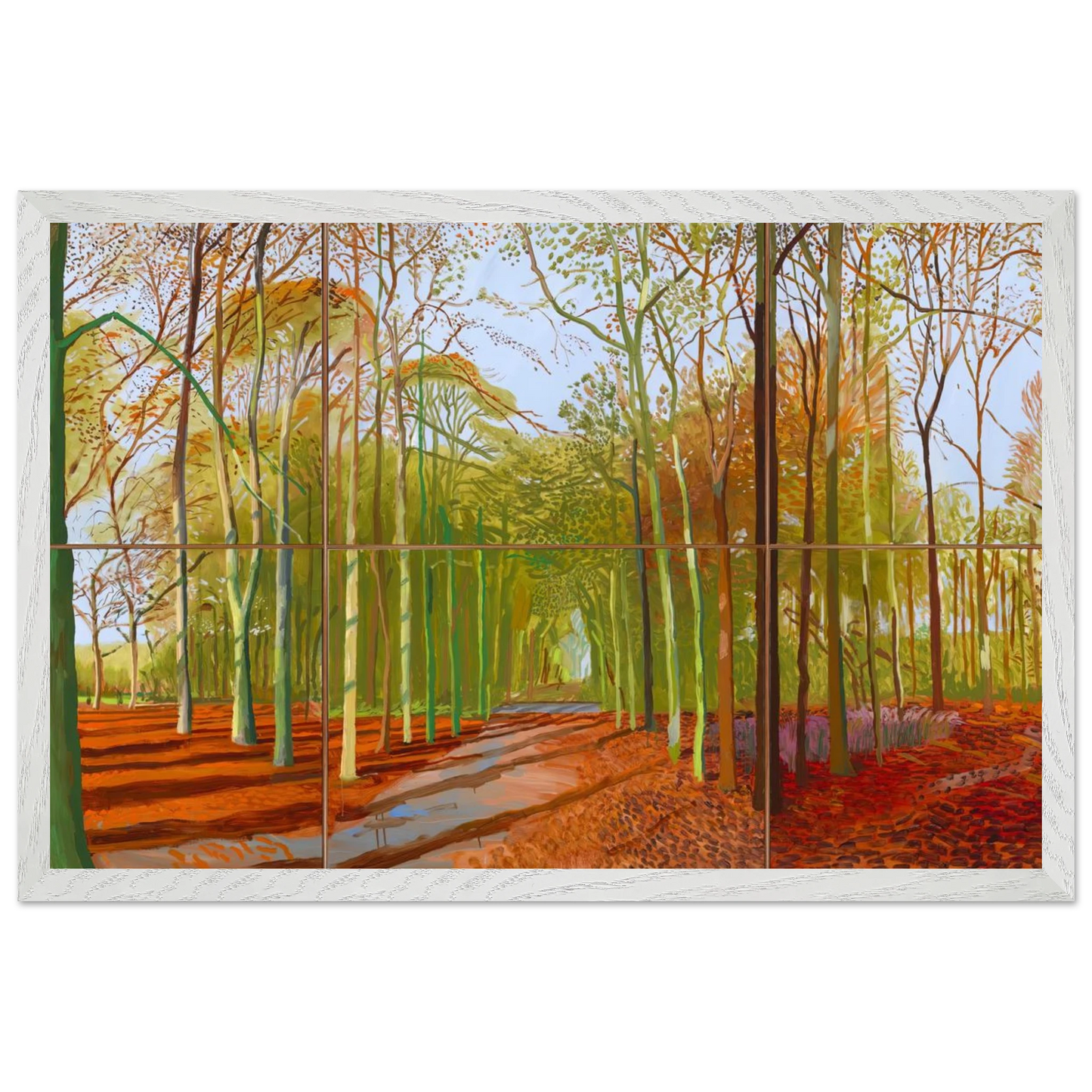 David Hockney - Woldgate Woods, 21, 23 & 29 November 2006 - 20x25 cm / 8x10 inches - Premium Wooden Framed Poster With Fine Art Paper-canvas - Black frame