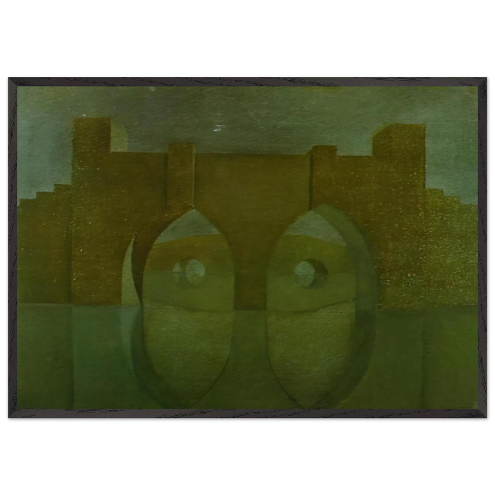 UNTITLED BRIDGE WITH REFLECTIONS SKETCH FOR A DUAL IMAGE PICTURE UNFINISHED - Salvador Dali 70x100 cm / 28x40 inches Framed Art Print – Black Wooden Frame