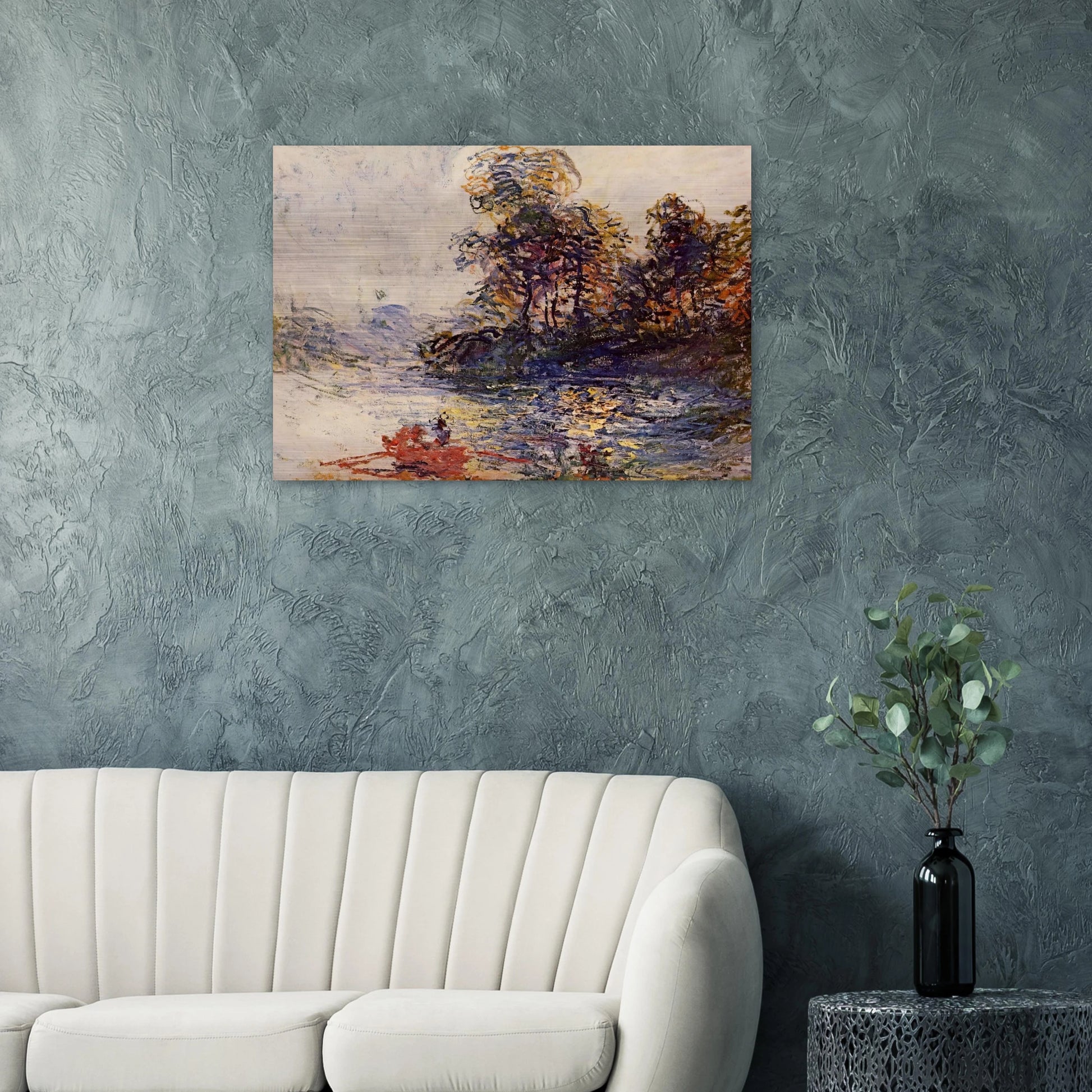 The River - claude monet Brushed Aluminum Print - 70x100 cm / 28x40 inches | claude monet Aluminum Print | claude monet Prints