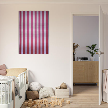 Peinture acrylique blanche sur tissu rayé blanc et rouge - 1970 - Daniel Buren Brushed Aluminum Print - 70x100 cm / 28x40 inches | Daniel Buren Aluminum Print | Daniel Buren Prints