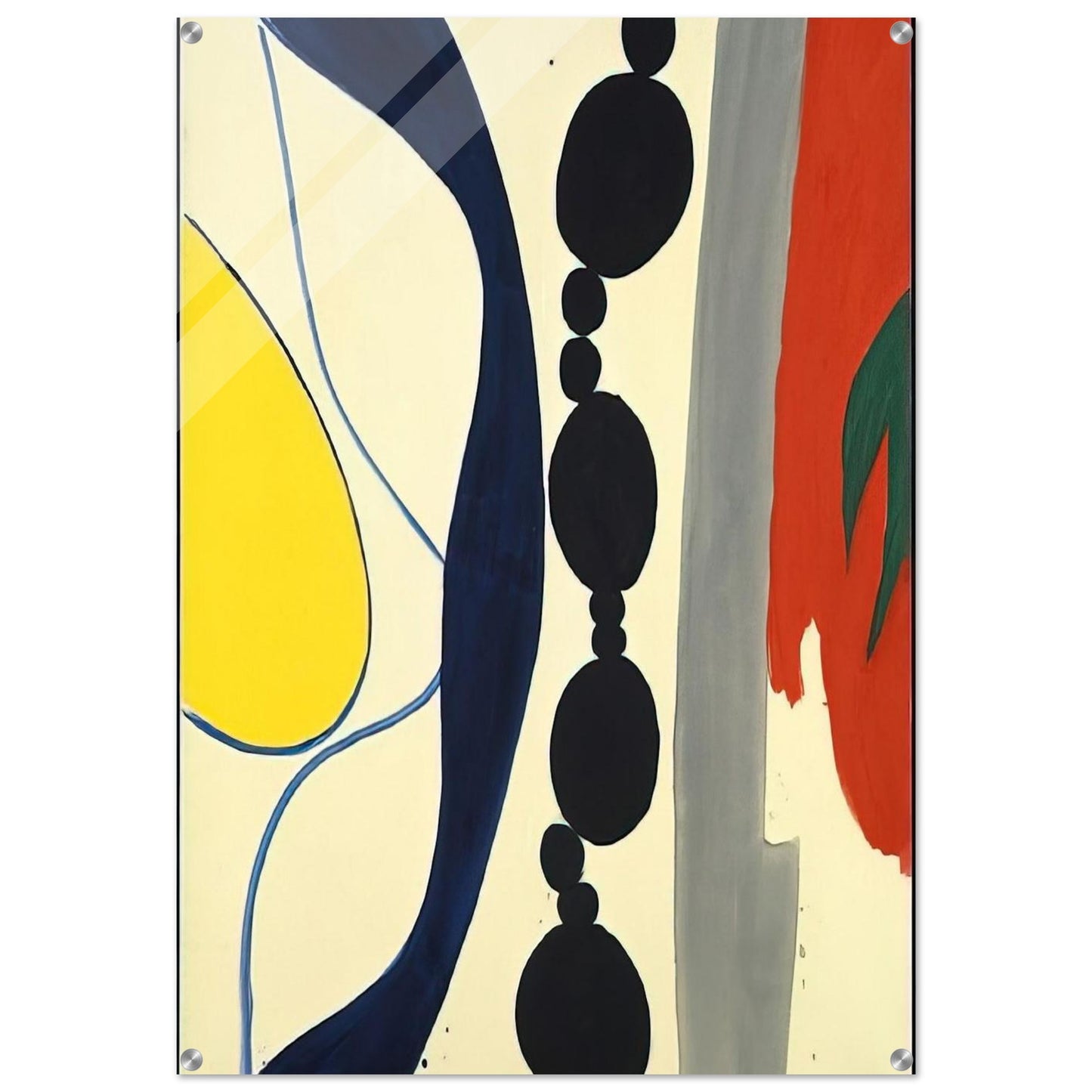 Schwarze Kette Grün zu Rot - 1966 - Ernst Wilhelm Nay Acrylic Print - 70x100 cm / 28x40″ inches | Ernst Wilhelm Nay Wall Art | Ernst Wilhelm Nay Prints