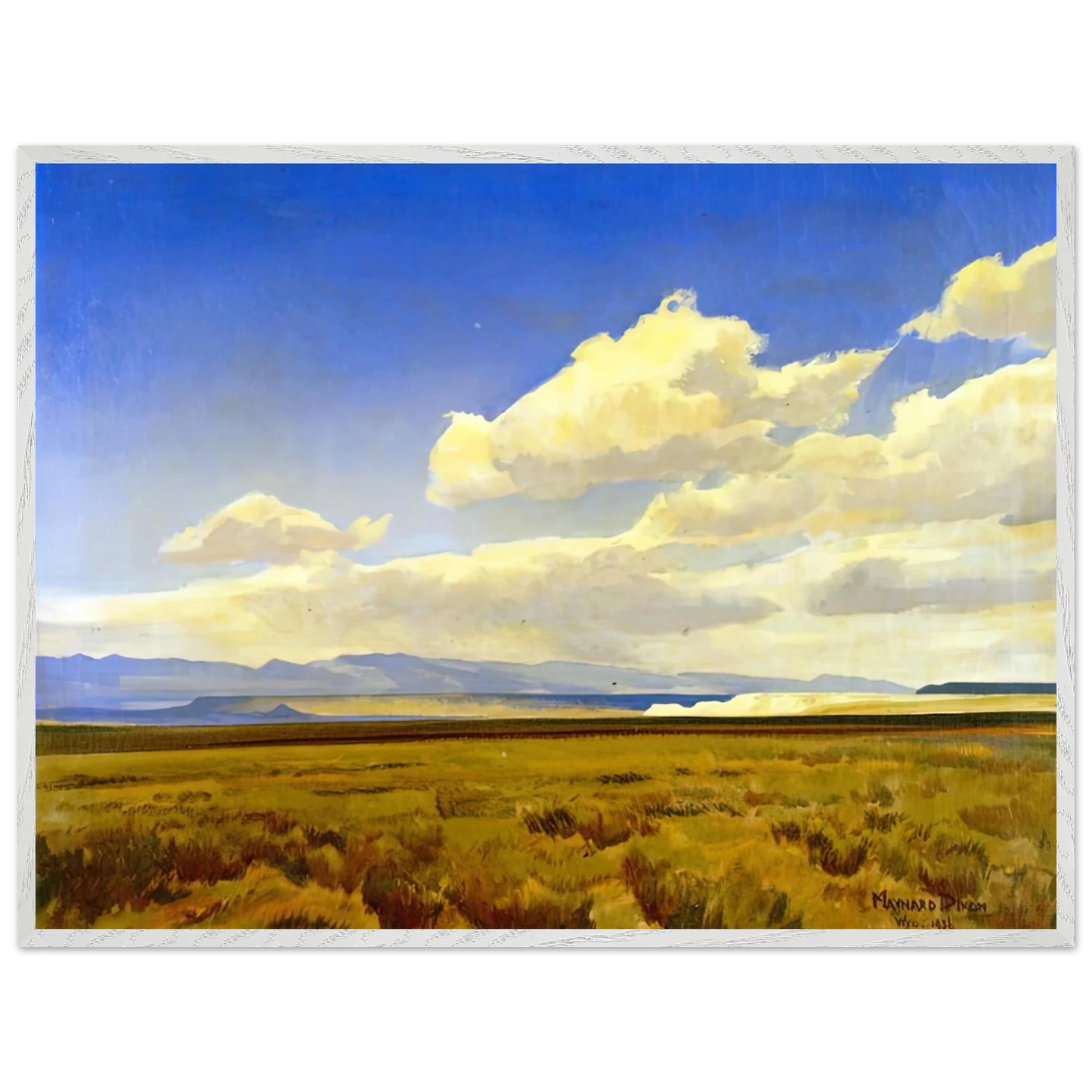 Maynard Dixon - WIND OF WYOMING 1936 Wall art - 21x29.7 cm / 8x12" - Premium Wooden Framed Poster With Fine Art Paper-canvas - Wood frame