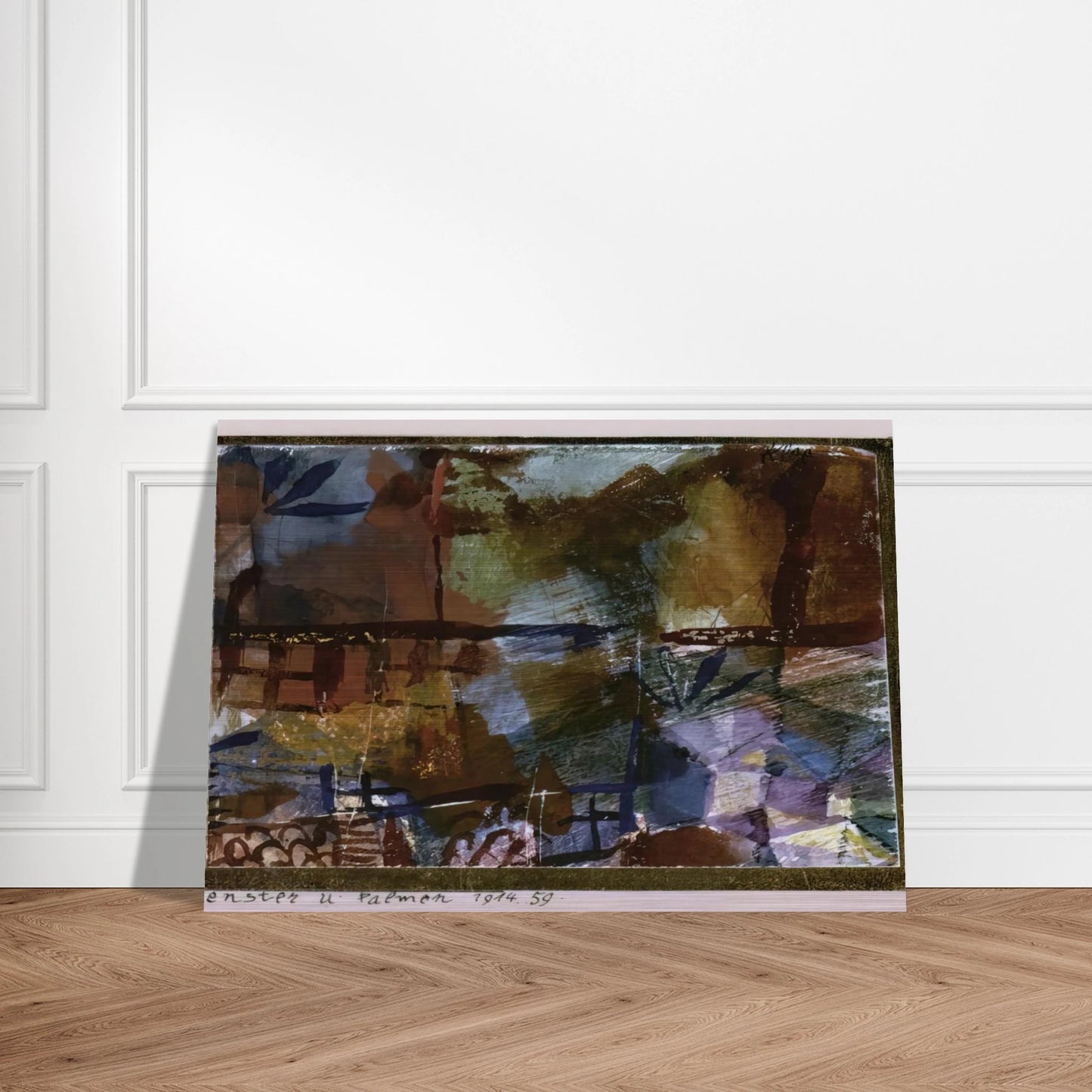 WINDOWS AND PALM TREES 1914 - Paul Klee Brushed Aluminum Print - 70x100 cm / 28x40 inches | Paul Klee Aluminum Print | Paul Klee Prints