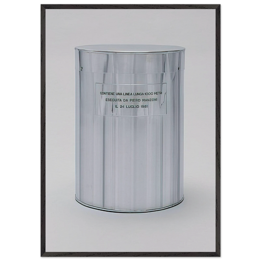 Line 1000 Meters Long - 1961 - Piero Manzoni 70x100 cm / 28x40 inches Framed Art Print – Black Wooden Frame