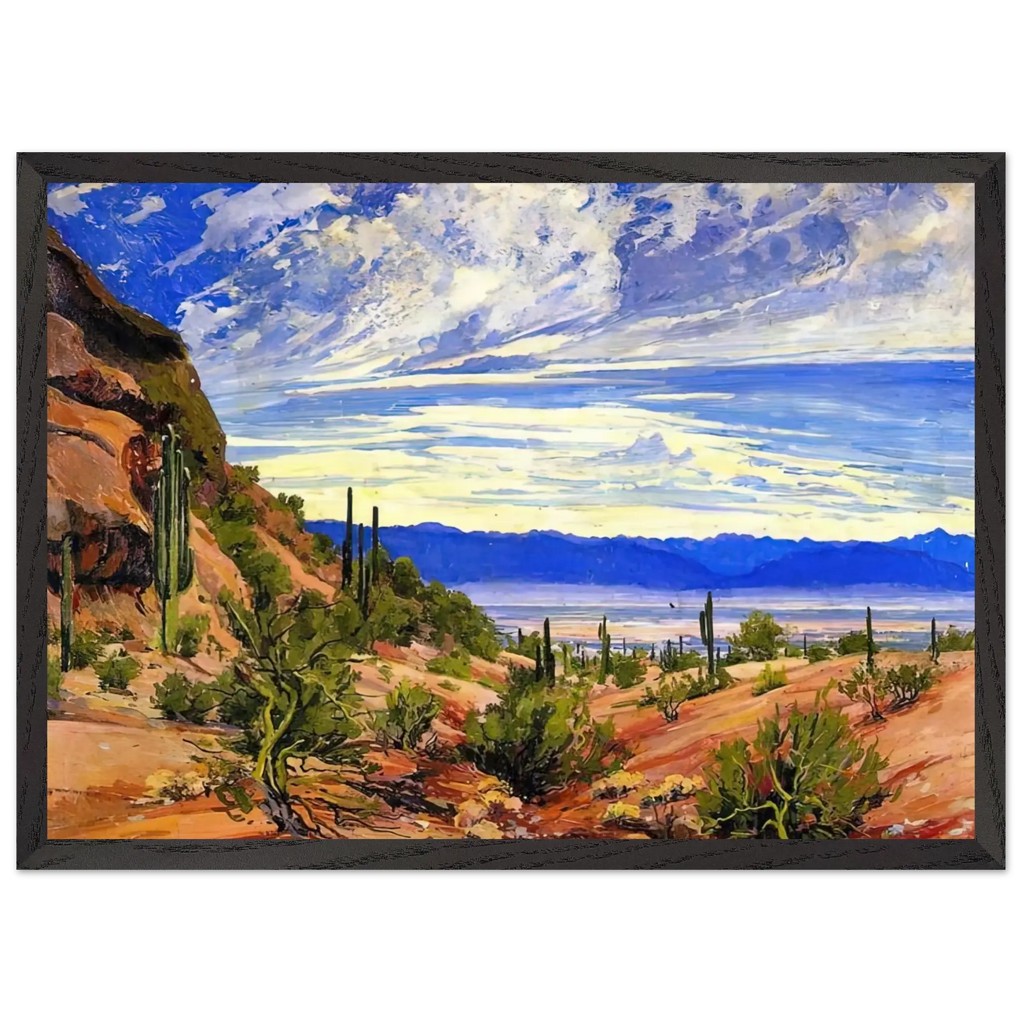 Maynard Dixon - WASHOE WICKIUP 1919 Wall art - 20x25 cm / 8x10 Inches - Premium Wooden Framed Poster With Fine Art Paper - Black frame