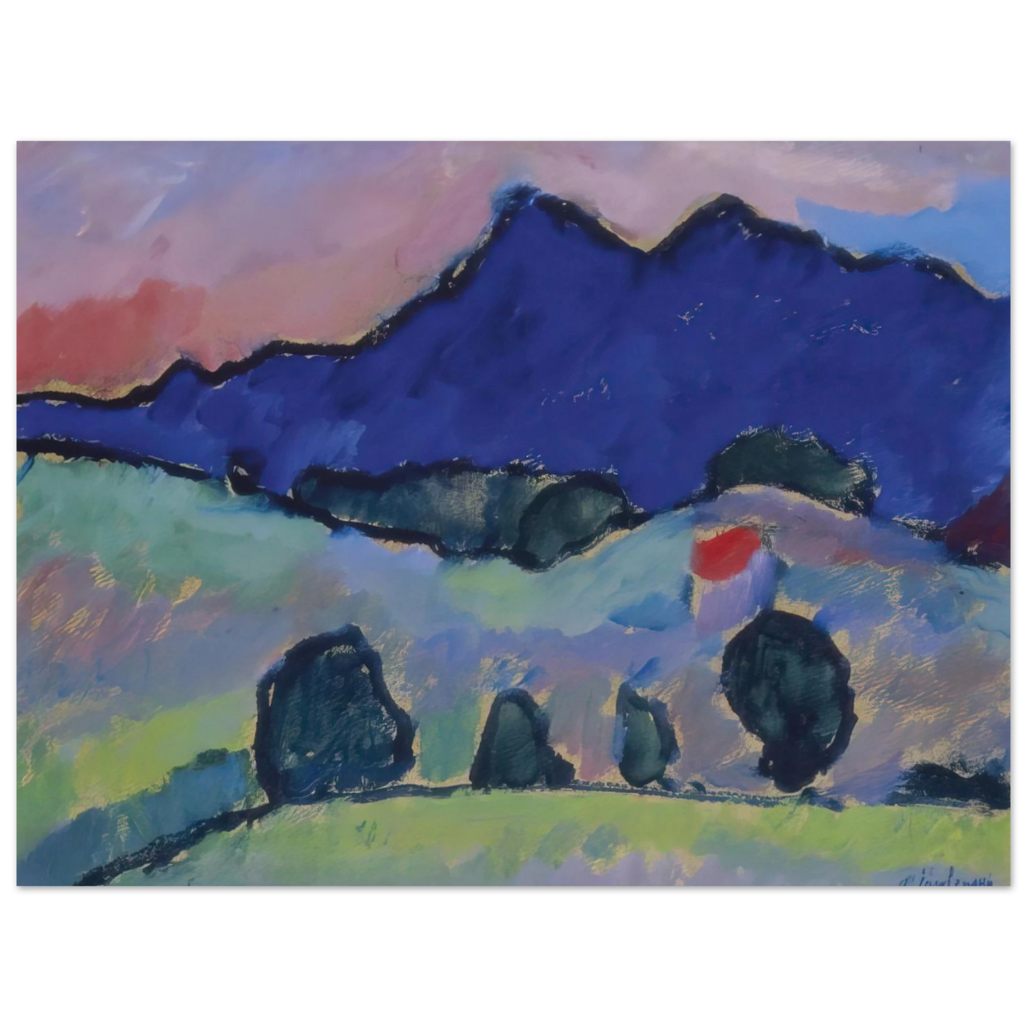 Alexej von Jawlensky - BLAUER BERG 1910  75x100 cm / 30x40inches Fine Art Poster