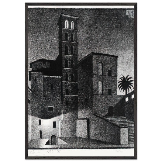 ESCHER 27 - MC Escher 70x100 cm / 28x40 inches Framed Art Print – Black Wooden Frame | Maurits Cornelis Escher Prints