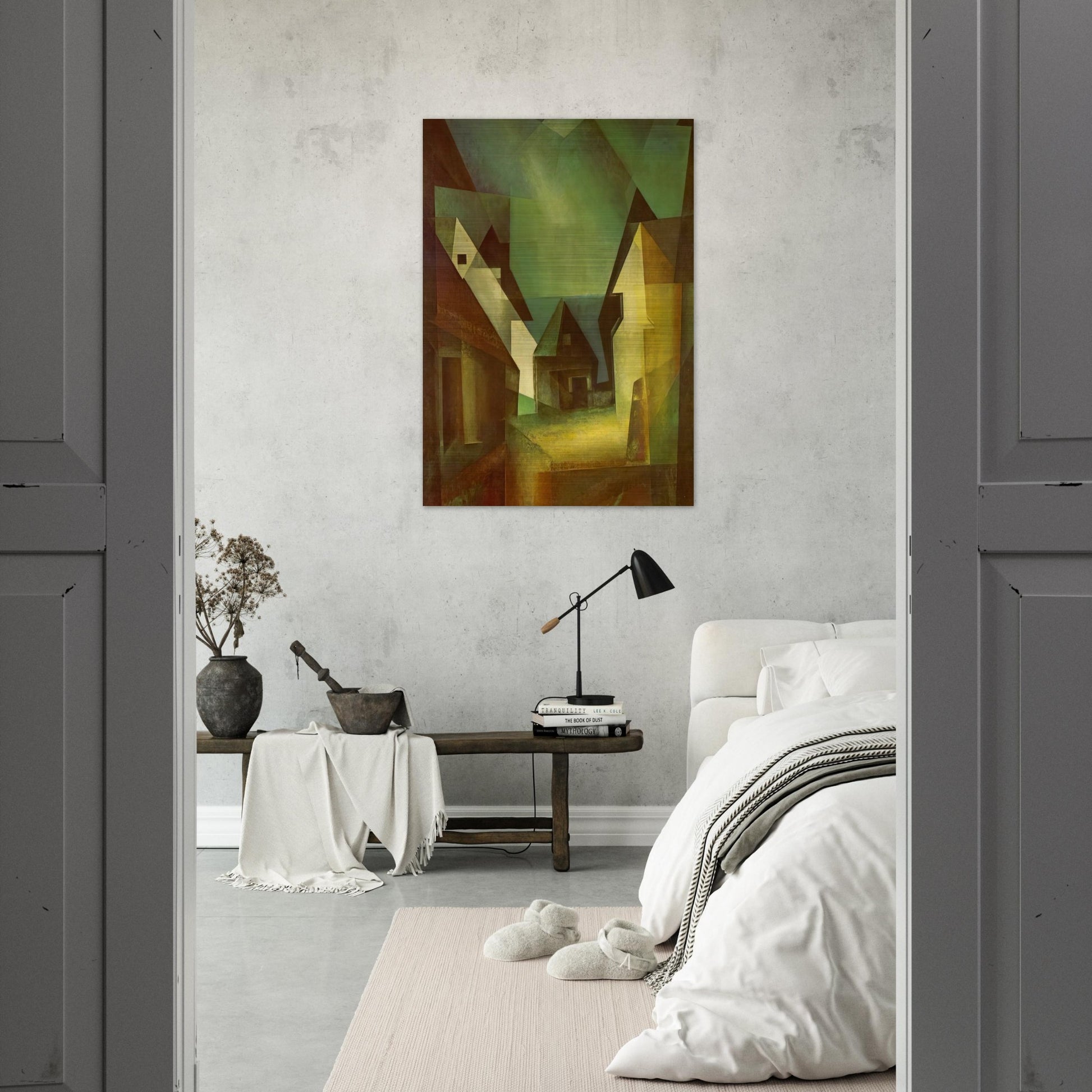 GABERNDORF II 1924 - Lyonel Feininger Brushed Aluminum Print - 70x100 cm / 28x40 inches | Lyonel Feininger Aluminum Print | Lyonel Feininger Prints